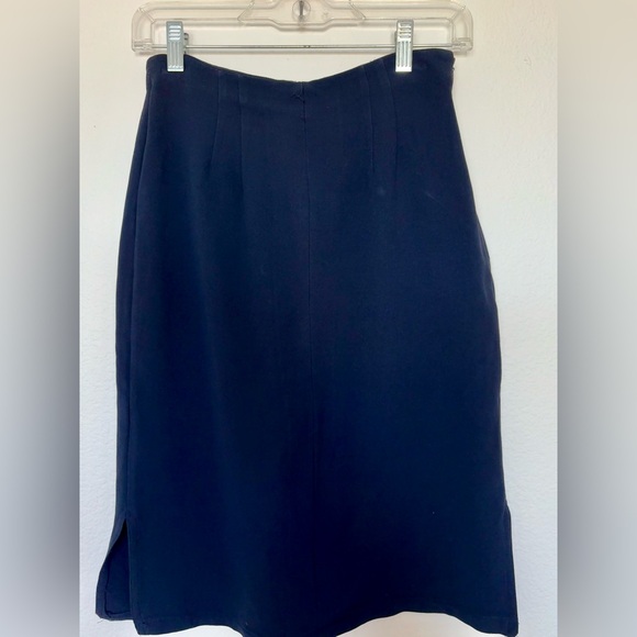 Vintage Valentino Boutique Classic Navy High Waist Pencil Skirt Size 12 See Desc - Picture 2 of 6